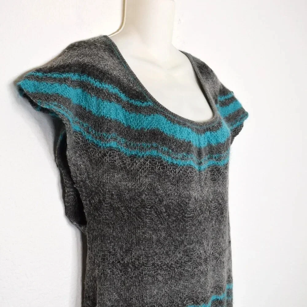 Free People Sweater Dress Tunic Sz M Mini Wool Blend Southwestern Boho Cowgirl